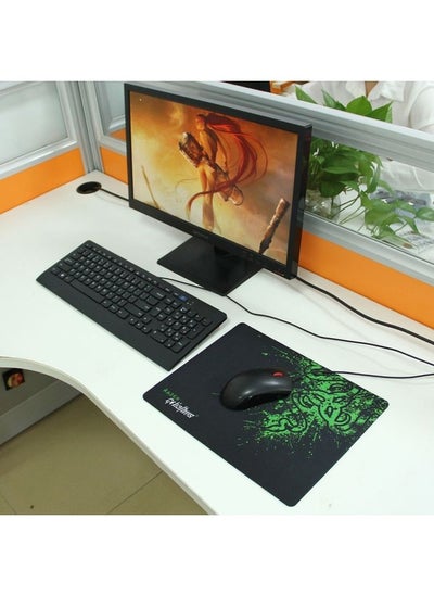 اشتري Extended Large Slim Anti-Slip Razer Pattern Soft Rubber Smooth Cloth Surface Game Keyboard Mouse Pad Mat, Size: 317 x 244 x 2 mm في السعودية