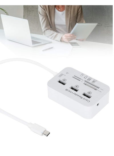 Buy USB 3.0 Type C Hub Splitter 3 Ports Multiple SD/TF Multi-In-1 Memory Card Reader Adapter White in Saudi Arabia