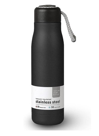 Buy Stainless Steel Vacuum Insulated Bottle Sports Water Bottle 550ml-Black in Egypt