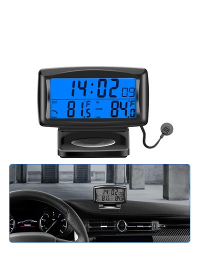 Buy Car Digital Thermometer Clock, Car Digital Temperature Dashboard Clock, Car Dashboard Clock with Dual Fahrenheit Date Alarm, Car Clock Thermometer Monitor, LCD Backlight Car Accessories for Vehicle in UAE