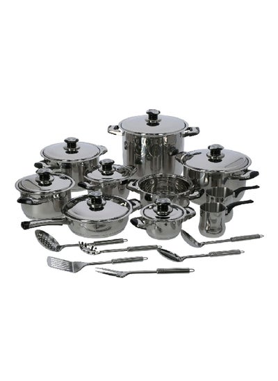 Buy 24-Piece Stainless Steel Non-Stick Cookware Set With Lid Silver Cw-M011-P in Saudi Arabia