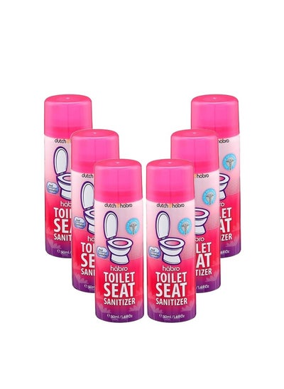 Buy Habro Toilet Seat Sanitizer Spray - 50ml Pack of 6 in UAE