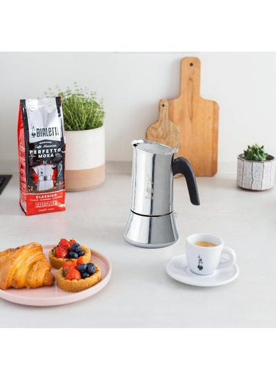 Buy New Venus Induction Stovetop Coffee Maker Suitable For All Types Of Hobs Stainless Steel Silver 4 Cups 5.7 Oz in UAE