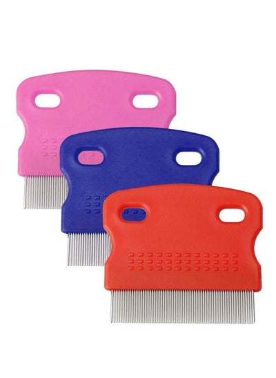 Buy Soft Protection Salon Grooming Flea Comb, Medium, 3 Pcs Pet Lice Flea, Flea Comb Tear Stain Combs for Pet Grooming and Removal in UAE