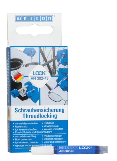 Buy Weiconlock An 302-43, 3 ml, Screw Locking Device, Metal Thread Adhesive, Drinking Water Area Suitable, Higher Viscosity Prevents Loosening in UAE