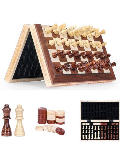 Buy 15 x 15 inch Wooden Magnetic Chess Set in Saudi Arabia