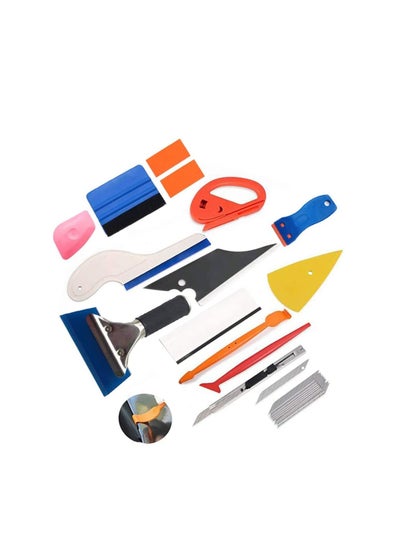 اشتري 13Pcs Window Tint Film Installation Tool Kit Vinyl Wrapping Tools Car Window Squeegee Set Kit for Vehicle Windows + 2 Pcs Suede Felt Sticker Car Tool Kit Squeegee Film في الامارات