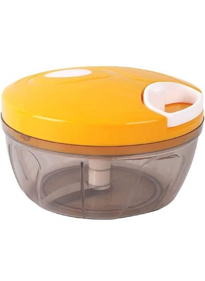 اشتري 550ml Hand Pull String Manual Food Chopper Processor Yellow 9.50*12*12cm في الامارات