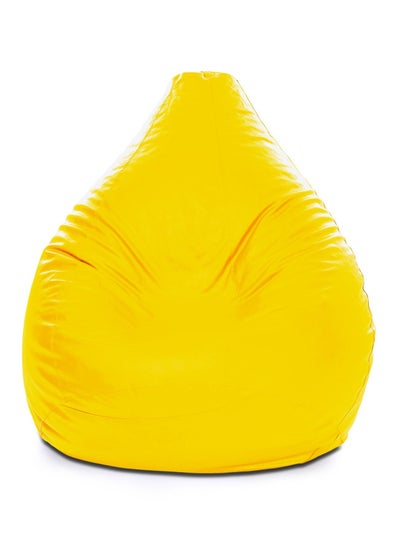 اشتري Faux Leather Multi-Purpose Bean Bag With Polystyrene Filling Yellow في الامارات