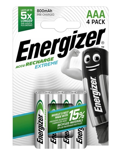 Buy Energizer Rechargeable Batteries AAA 4pcs 800mAh in UAE