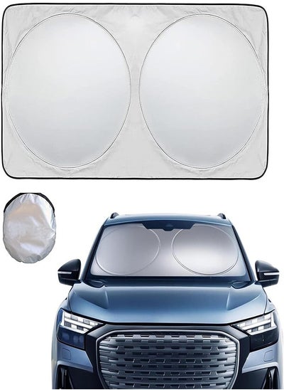 اشتري Car Windshield Shade Foldable Shade with Storage Bag UV Block Car Interior Protection Windshield Shade Midsize Sedan, SUV في الامارات