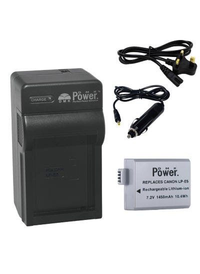 اشتري DMK Power LP-E5 Battery and TC600C Battery Charger Compatible with Canon Eos Digital Rebel Xsi 450d Lpe5 Lc-e5 1000d 500d Lpe5 Lc-e5 1000d 500d Xsi X3 Camera في الامارات