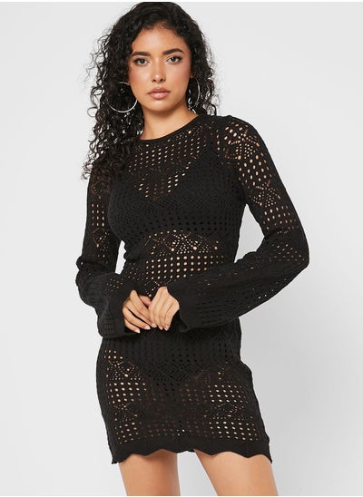 Buy Openwork Knitted Dress in Saudi Arabia