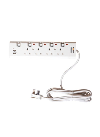 اشتري Koolen 4 Ways Power Extension Sockets 3 m 2 USB Ports White في السعودية