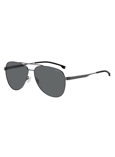 اشتري Men's Polarized Pilot Shape Stainless Steel Sunglasses BOSS 1641/S GREY 51 - Lens Size: 51.1 Mm - Dkrut Blk في الامارات