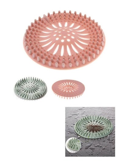 Buy Silicone Sink Covers Hair Catchers 2 Pieces Multicolor in Egypt