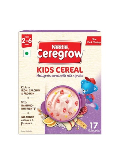 اشتري Ceregrow NESTLÃ Kids Cereal-Multigrain,Milk and Fruits Rich in Iron, Calcium and Protein Nutrient-Rich Tasty Breakfast NO Added Colors or Flavors 16 Nutrients for Growth 300g في الامارات