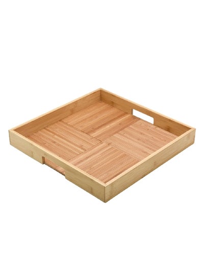 Buy High Quality Square Shaped Bamboo Serving Tray Brown 5 x 37.8 x 37.8 cm G18-X202 in Saudi Arabia