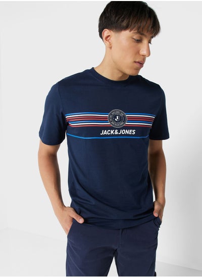 Buy Striped Crew Neck T-Shirt in UAE