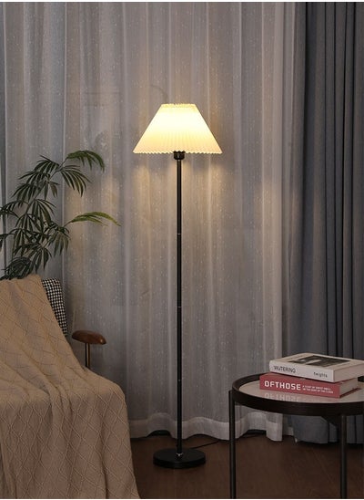 Buy Retro Pleated Floor Lamp Nordic Standing Lamp for Living Room Bedroom with Metal Base, 3500K-6000K Dimmable Standing Light Indoor Floor Lighting in Saudi Arabia