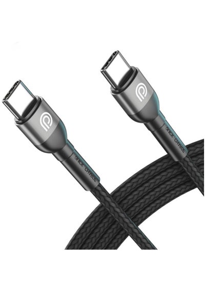 Buy USB C Cable, [60W] PD 3.0, Fast Charge Cable 3A, Type C Cable Charger for iPhone 15, 15 Pro, 15 Pro Max, 15 Plus, Air Pods Pro (2nd Generation), Samsung Galaxy S22, S23- Braided Black in UAE