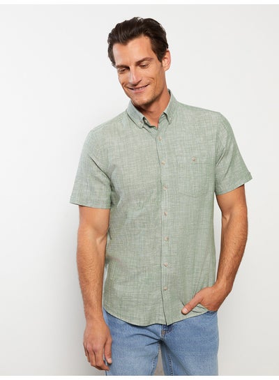 Buy Regular Fit Short Sleeve Linen Men's Shirt in Egypt