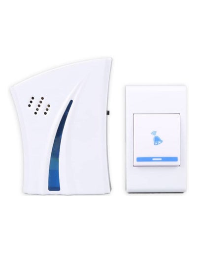 Buy Wireless Door Bell Chime with Sound Selection and Push Button 100m Range for Home Office (White) in UAE