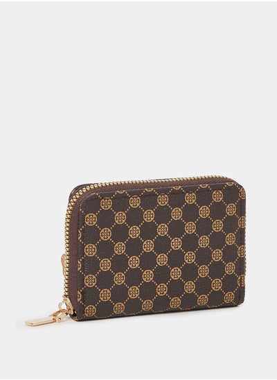 اشتري Monogram Print Zip Around Wallet في السعودية