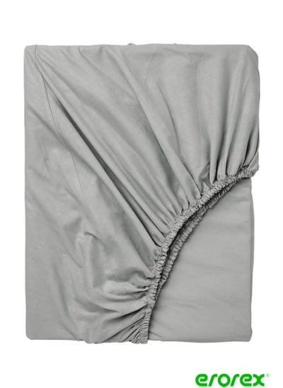 اشتري Fitted sheet light grey 90x200 cm في السعودية