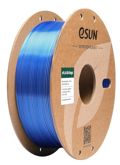 Buy eSUN Silk Dual-Color PLA Filament 1.75mm, Co-Extrusion Silk Magic PLA 3D Printing Filament, Gradient Changing 1KG Spool (2.2 LBS) for 3D Printers, Silk Blue Silver in UAE