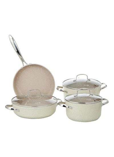 Buy 7- Piece Granita Cookware Set Beige/Clear 12.5 24 cm in Saudi Arabia