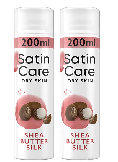 Buy Pack Of 2 Satin Care Women's Shaving Gel With Shea Butter Dry Skin 200ml in Saudi Arabia