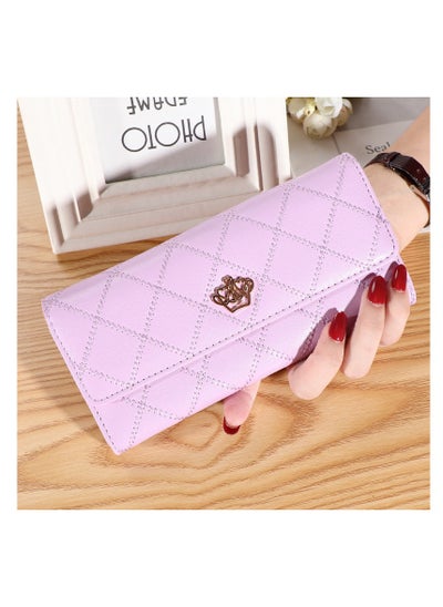 اشتري Womens Wallet PU Leather Long Wallet For Women Card Holder Organiser في الامارات