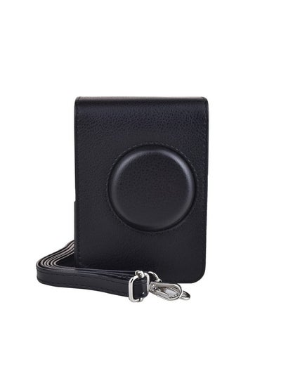 Buy Instax Mini Evo Case Vintage Pu Leather Protective Case For Fujifilm Instax Mini Evo Instant Camera Full Cover With Adjustable Shoulder Strap Black in UAE