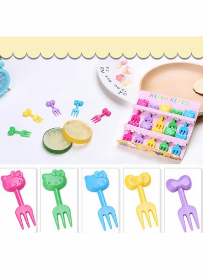 اشتري Cartoon Food Fruits Picks Mini Dessert Forks Resin Toothpick Cutlery Set في الامارات