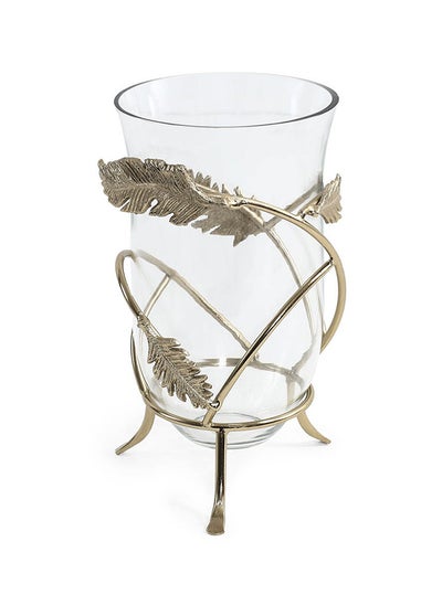 اشتري Aby Candle Holder, Gold & Clear - 12.7x22.86 cm في الامارات