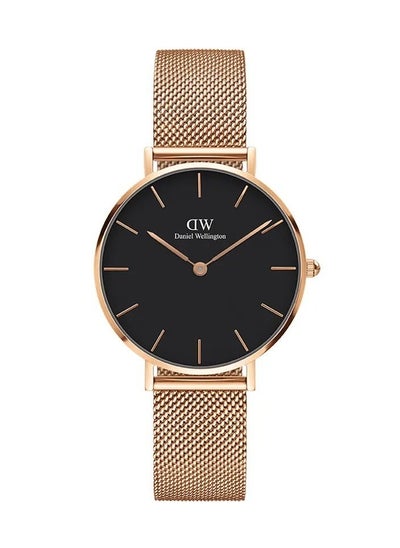 Buy Petite Melrose Black Women's Watch 32mm Dial with Rose Gold Stainless Steel Strap in Saudi Arabia