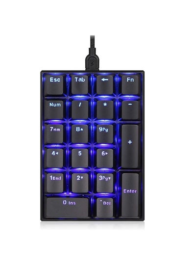 Buy K23 Mechanical Numeric Keypad Red Switch Wired 21 Keys Mini Numpad Portable Keypad Backlight Gaming Keypad Extended Layout For Cashier in Saudi Arabia