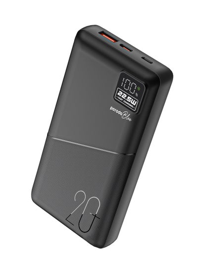 Buy 20000mAh Quick Charge Power Bank with Dual USB Output / PD 20W / 22.5W QC3.0 / 18W Micro Input / Digital Display - Black in UAE