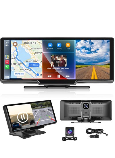 Buy 9.26" Wireless Car Stereo with Apple CarPlay, Dash Cam, and 1080P Backup Camera. Portable Touchscreen GPS Navigation for Car, Bluetooth, AirPlay, AUX/FM, Google, Siri. Car Stereo Receiver in UAE