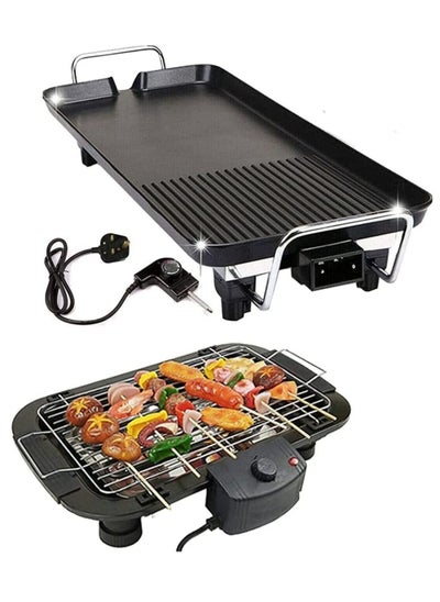 Buy Portable Electric Grill with 5 Temperature Controls, Non-Stick BBQ Table Grill, Smokeless for Outdoor & Indoor Use in UAE