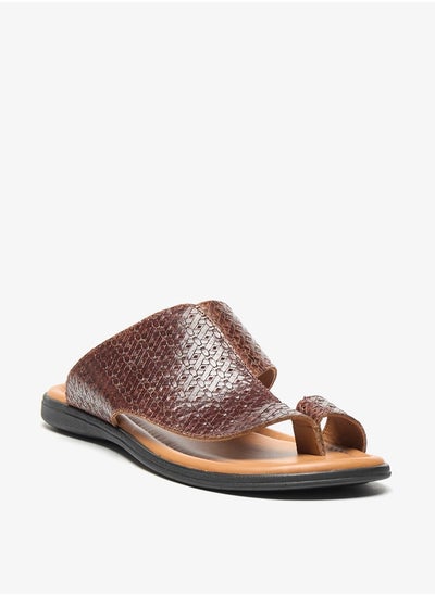 Buy Mens Textured Slip-On Arabic Sandals in Saudi Arabia