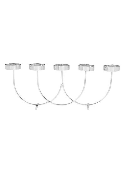 اشتري Sols 5-Tealight Candle Holder, Silver - 36.5x14 cm في الامارات