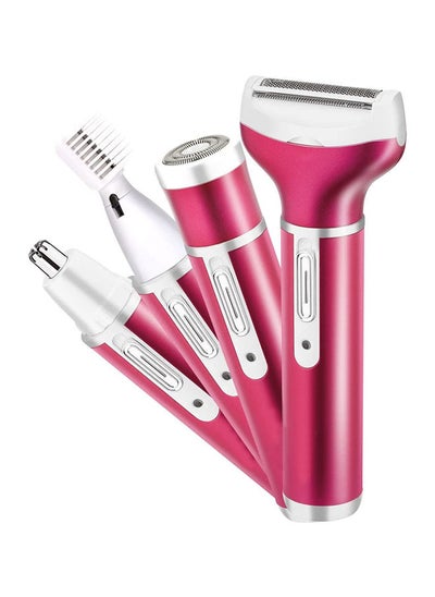 Buy Women Electric Razors, 4 in 1 Woman Electric Shaver, Rechargeable Epilator Lady Hair Painless Shaver for Bikini Area/Nose/Armpit/Eyebrow/Facial in Saudi Arabia