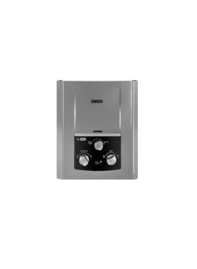 Buy Zanussi gas water heater 6 liters, silver - digital - without a chimney - with adapter - 945105570 in Egypt