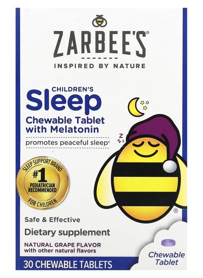 Buy Children's Sleep with Melatonin, 3 Years+, Natural Grape, 30 Chewable Tablets in Saudi Arabia