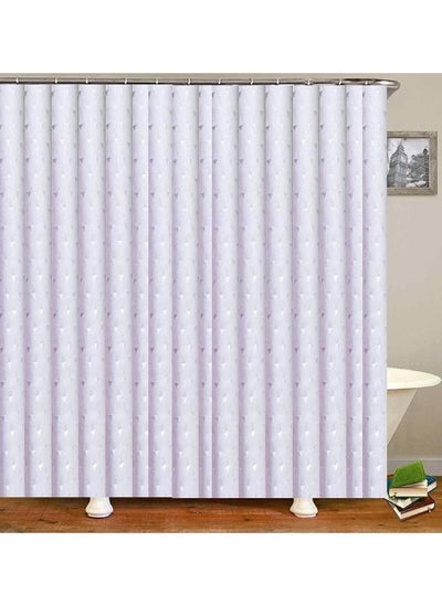 Buy Waterproof Polyester Shower Curtain With 12 Hooks 180*180CM in Egypt