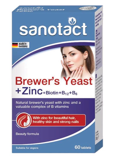 Buy Sanotact Brewer’s Yeast + Zinc Tablets - Dietary Supplement for Skin, Hair, and Nail Health in Egypt