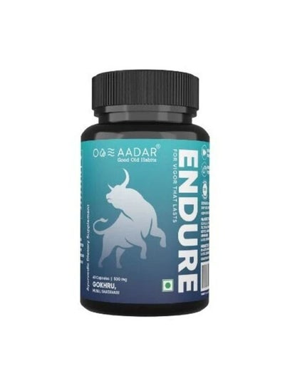Buy AADAR Endure Capsules, Improves Energy, Immunity, Specially formulated for Men, contains 10+ Ayurvedic herbs including Shilajit, Gokhru and Musli 60 Capsules in UAE