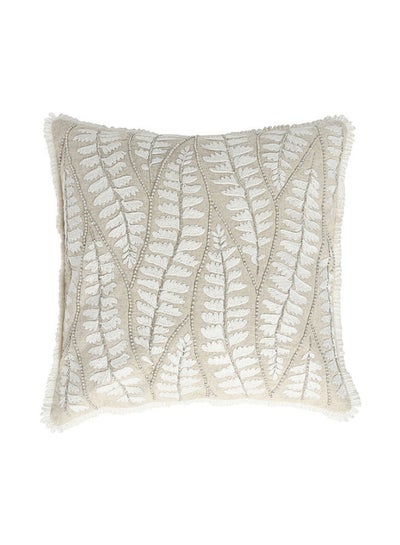 اشتري Ivy Embroidered Cushion Cover, Natural – 45x45 cm في الامارات